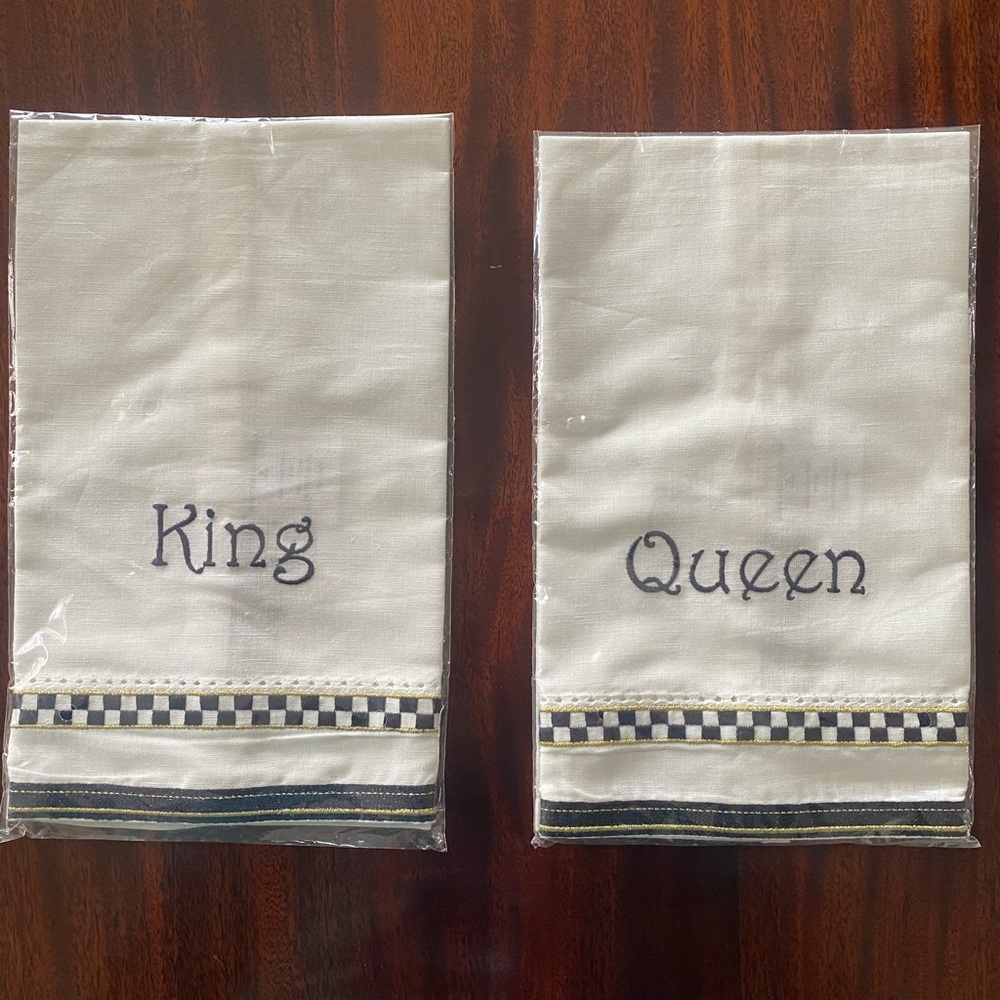 King and Queen Mackenzie Childs guest towels